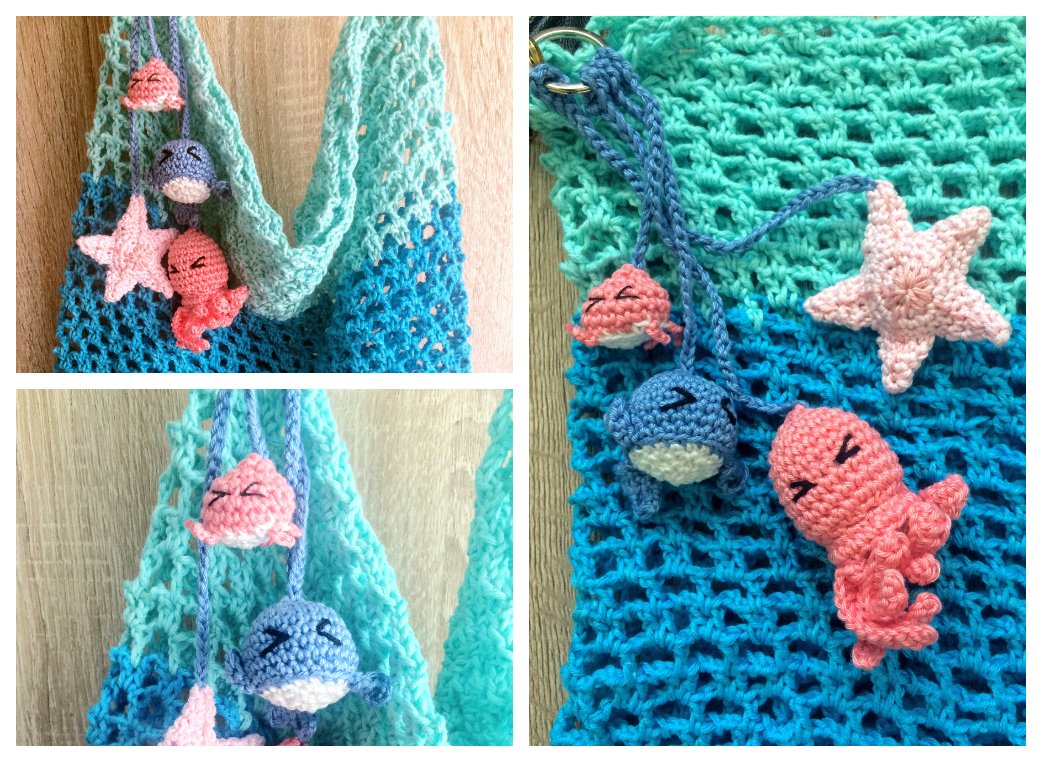 Blog-Inhaltsbild für 'Strandtasche mit Meerestieren, kostenlose Häkelanleitung'